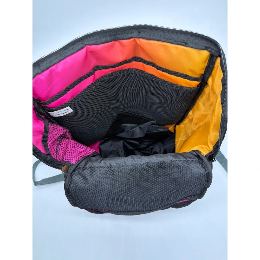 Splunk .conf19 Conference Backpack Black Laptop Bag Tech Swag Pink Orange Lining